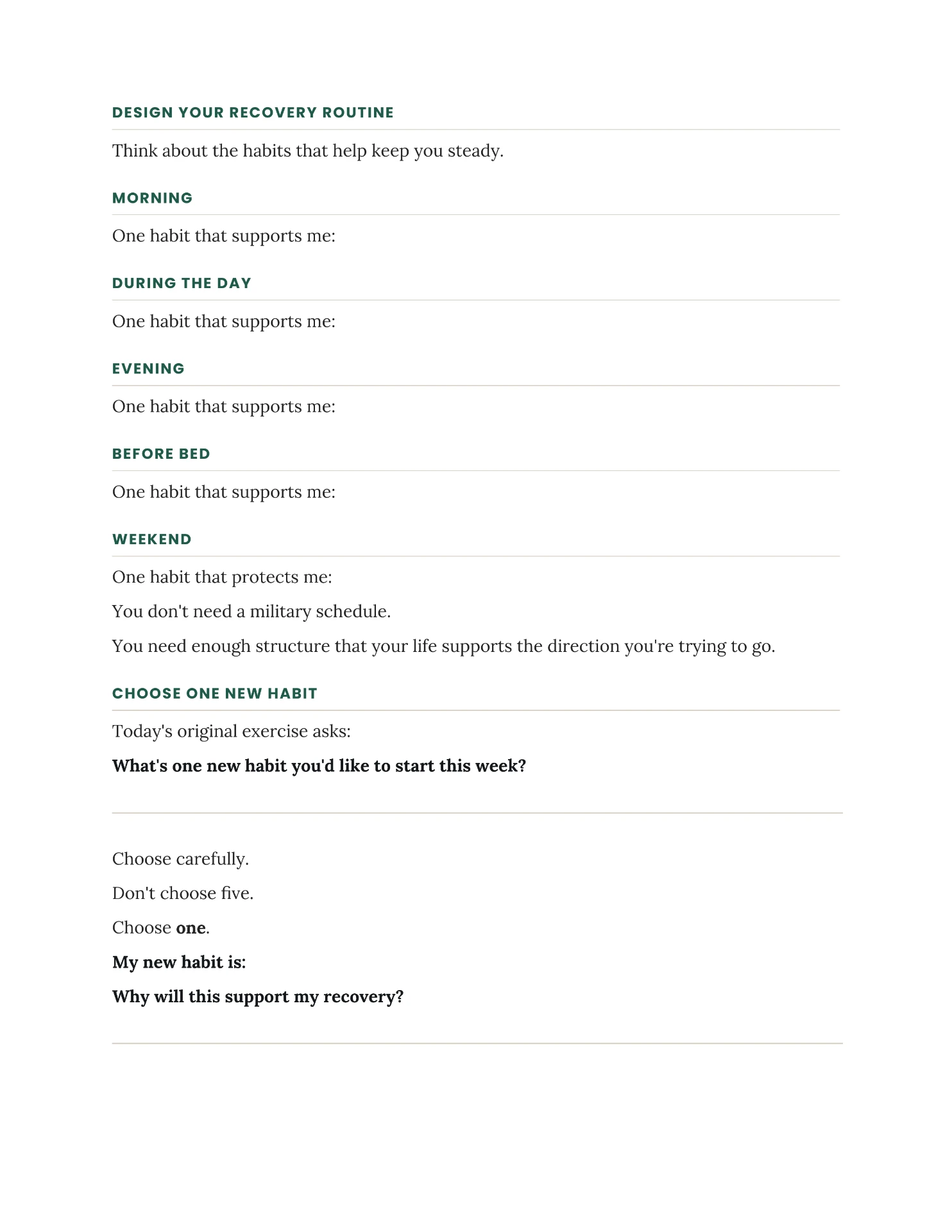 Chemsex Freedom™ journal — Day 64, Design Your Recovery Routine